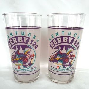 Lot Of 2 Kentucky Derby 120 Glasses 1994 EUC